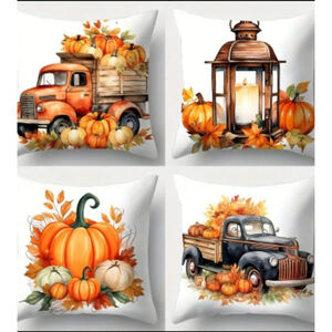 Artistic Pumpkin Truck & Buffalo Print